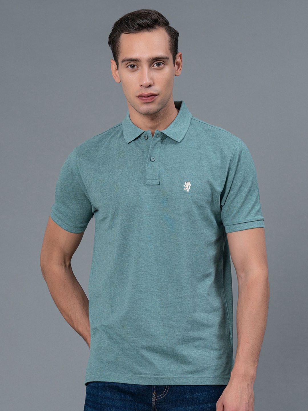 

Red Tape Regular Fit Melange Polo Collar T-Shirt, Green