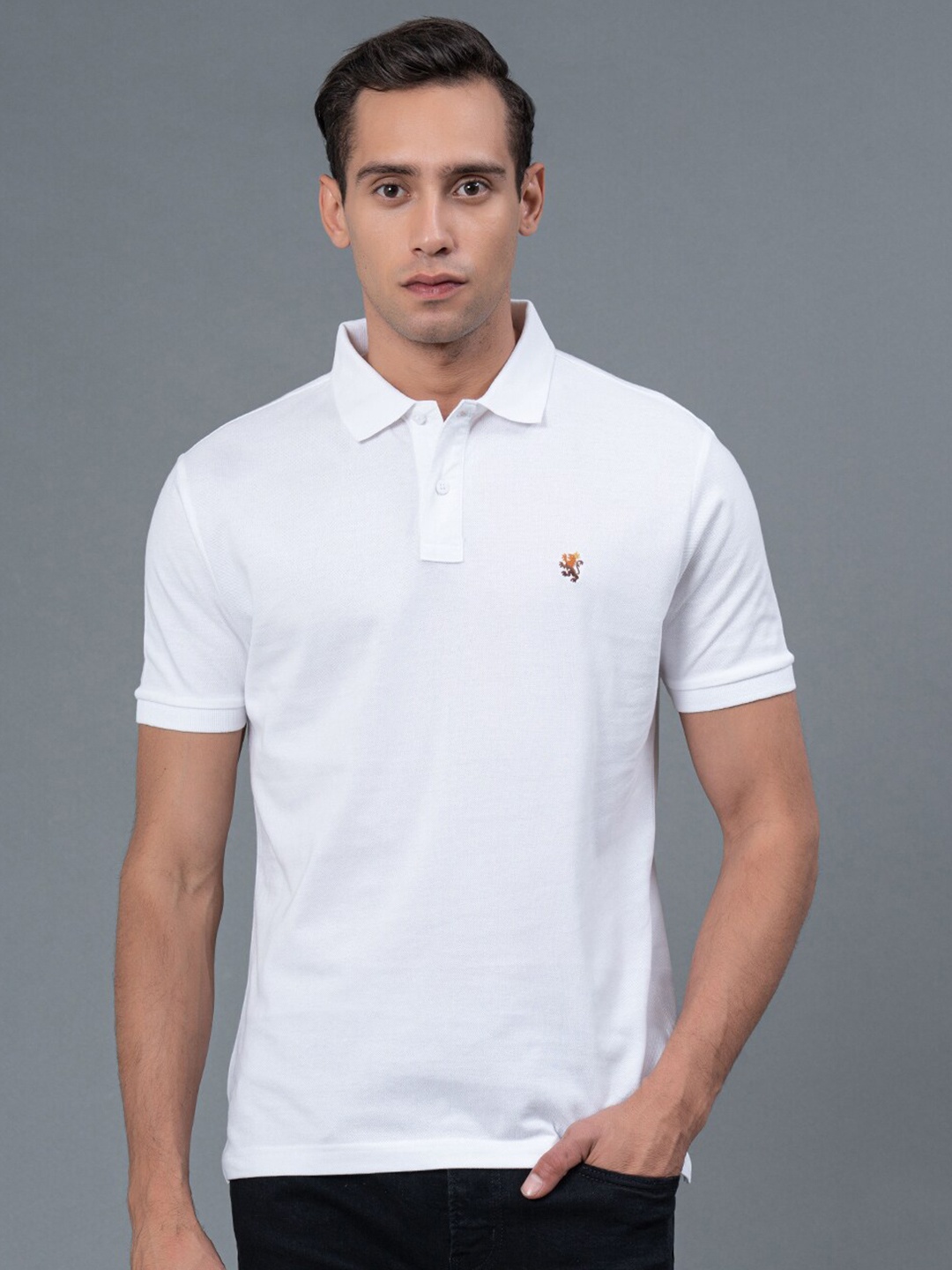 

Red Tape Polo Collar Pure Cotton T-shirt, White
