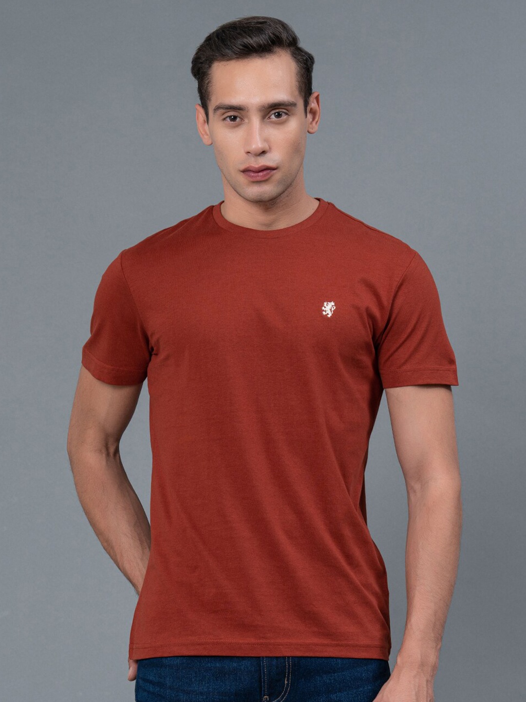 

Red Tape Regular Fit Pure Cotton T-Shirt, Rust