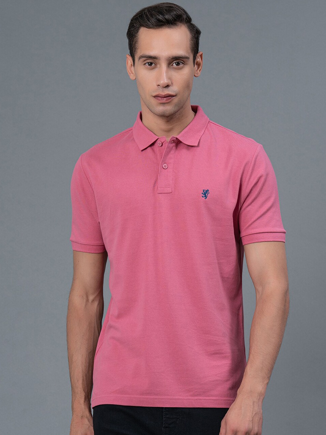 

Red Tape Polo Collar Pure Cotton T-shirt, Pink