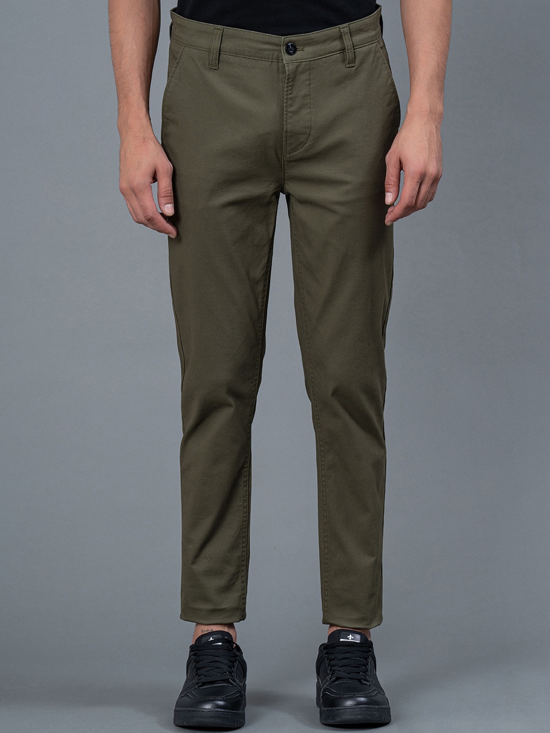 

Red Tape Men Mid-Rise Skinny Fit Chinos Trousers, Olive