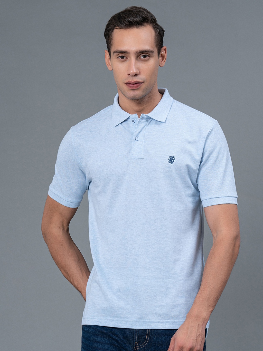 

Red Tape Regular Fit Melange Polo Collar T-Shirt, Blue
