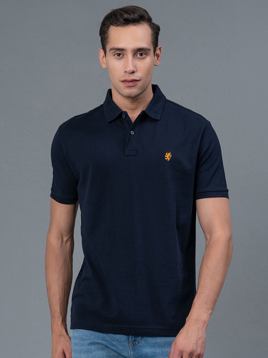 

Red Tape Polo Collar Pure Cotton T-Shirt, Navy blue
