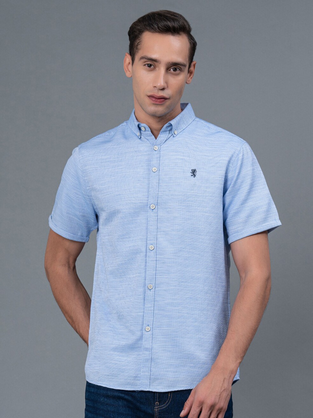 

Red Tape Regular Fit Button-Down Collar Casual Shirt, Blue