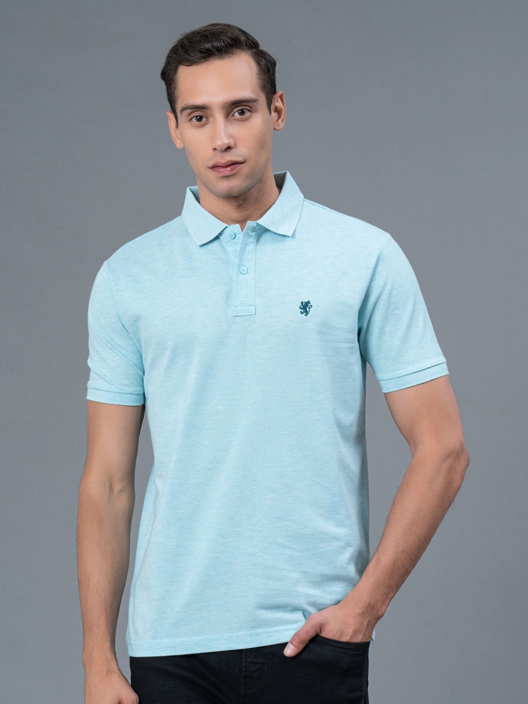 

Red Tape Polo Collar Melange T-shirt, Blue