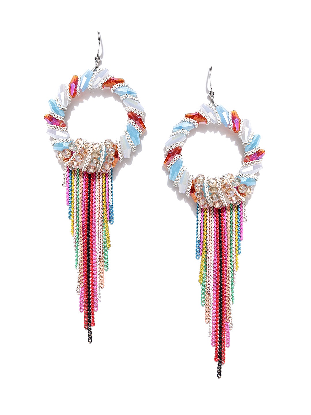 

Jewels Galaxy Multicoloured Handcrafted Spherical Drop Earrings, Multi