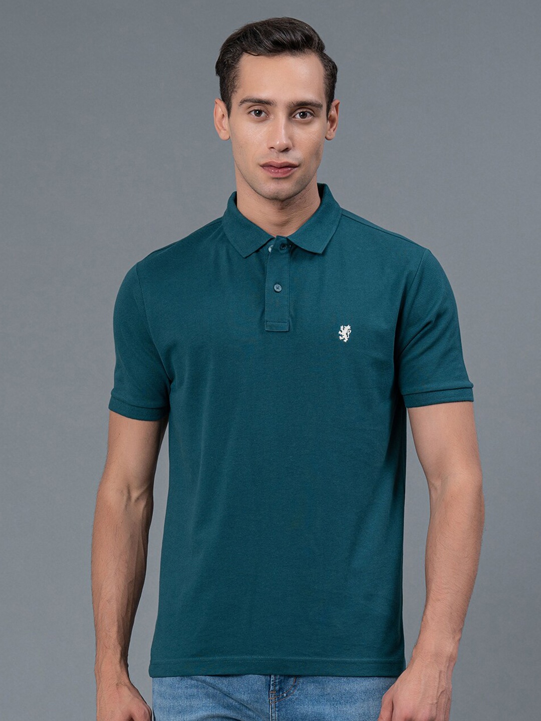 

Red Tape Polo Collar Pure Cotton T-shirt, Teal