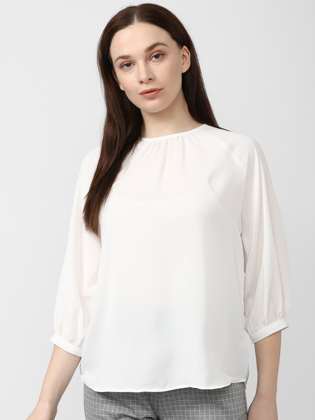 

Van Heusen Woman Round Neck Formal Top, White