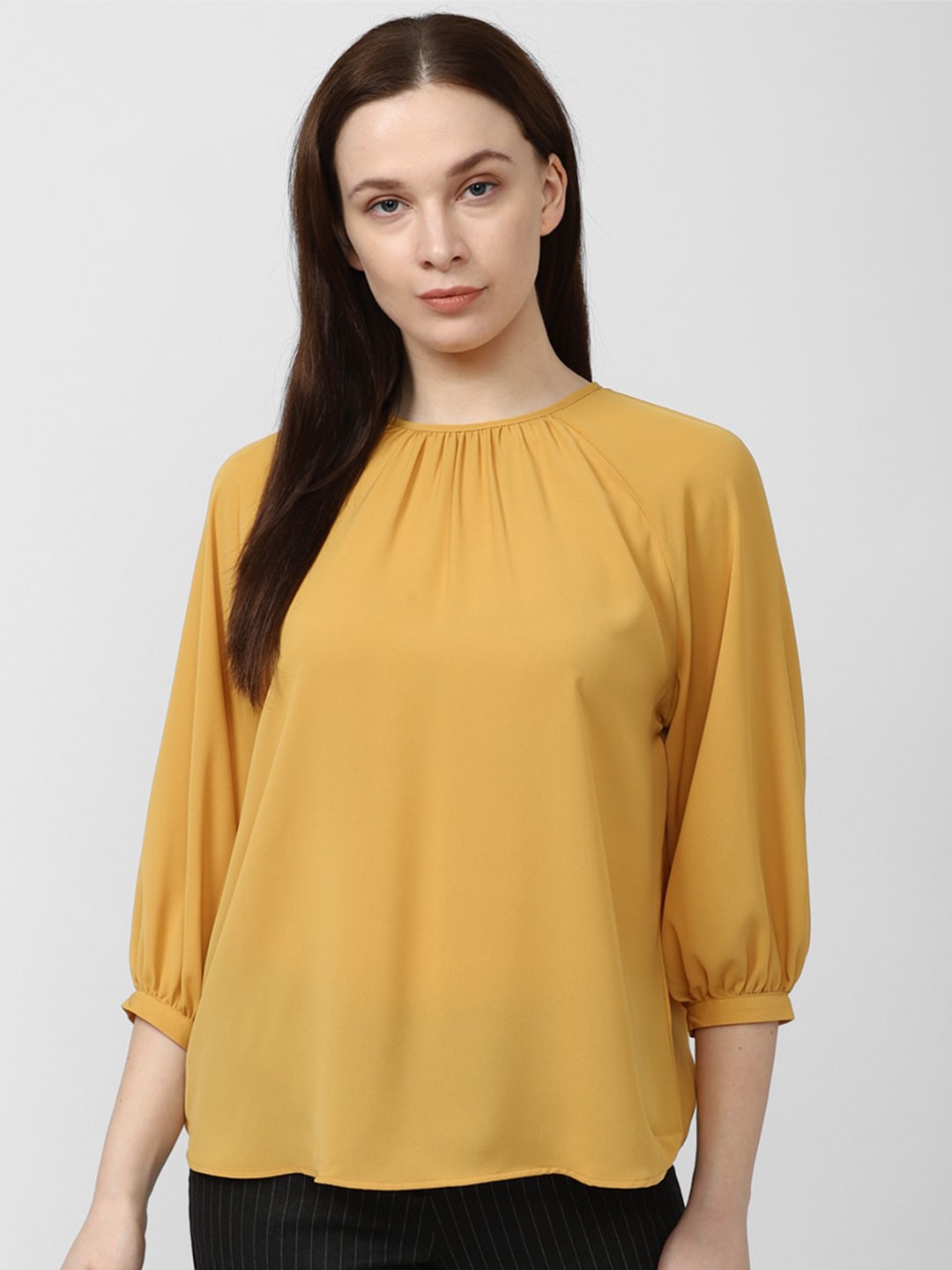 

Van Heusen Woman Round Neck Formal Top, Yellow