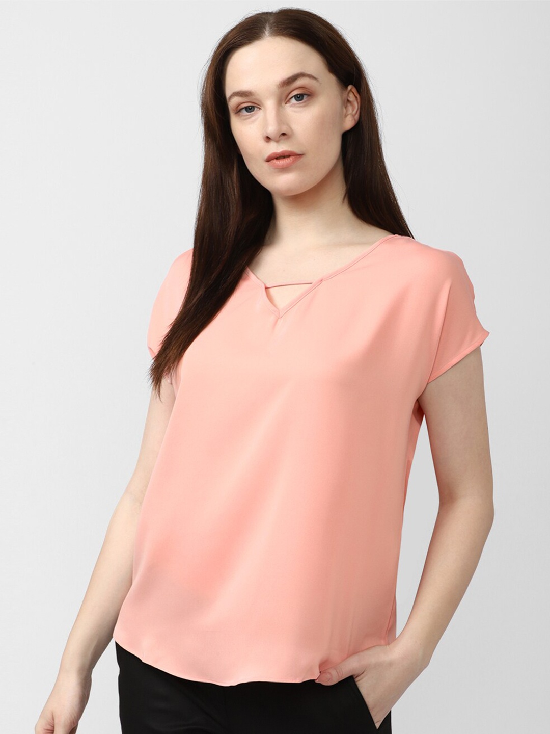 

Van Heusen Woman V-Neck Formal Top, Peach
