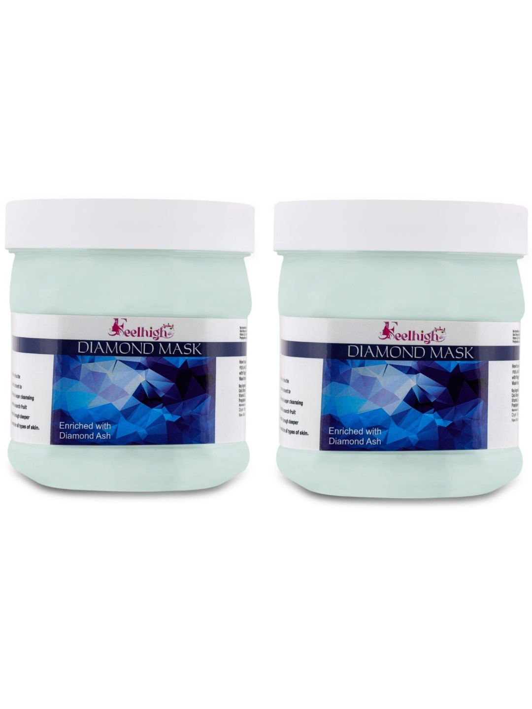 

FEELHIGH Set Of 2 Diamond Face Masks 500 ml Each, White
