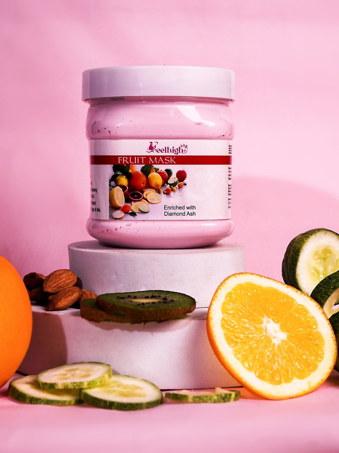 

FEELHIGH Skin Brightening Mix Fruit Face Mask- 500 ml, Pink
