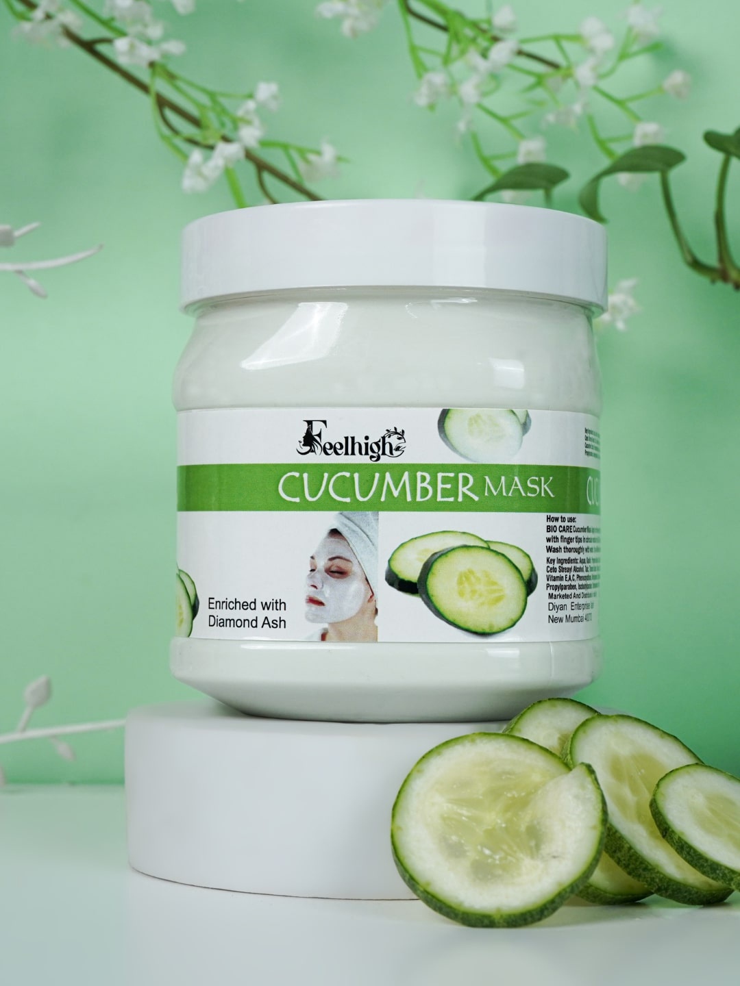 

FEELHIGH Cucumber Mask For Skin Glowing 500 ml, Green