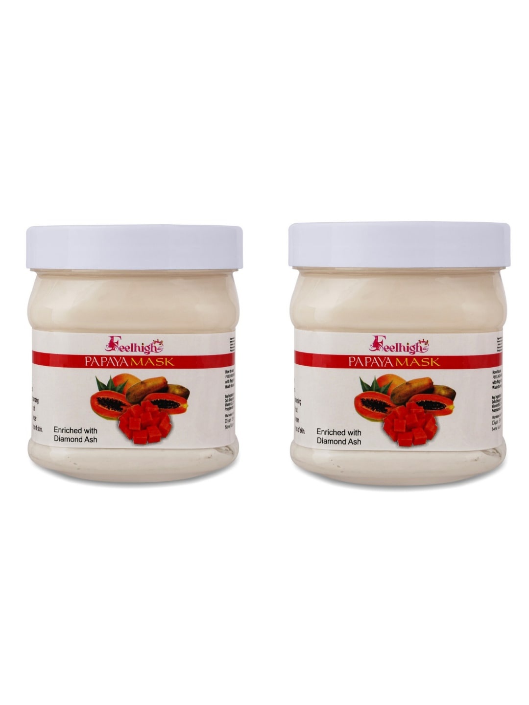 

FEELHIGH Set Of 2 Papaya Natural Skin Brightening Mask - 500 ml Each, Pink