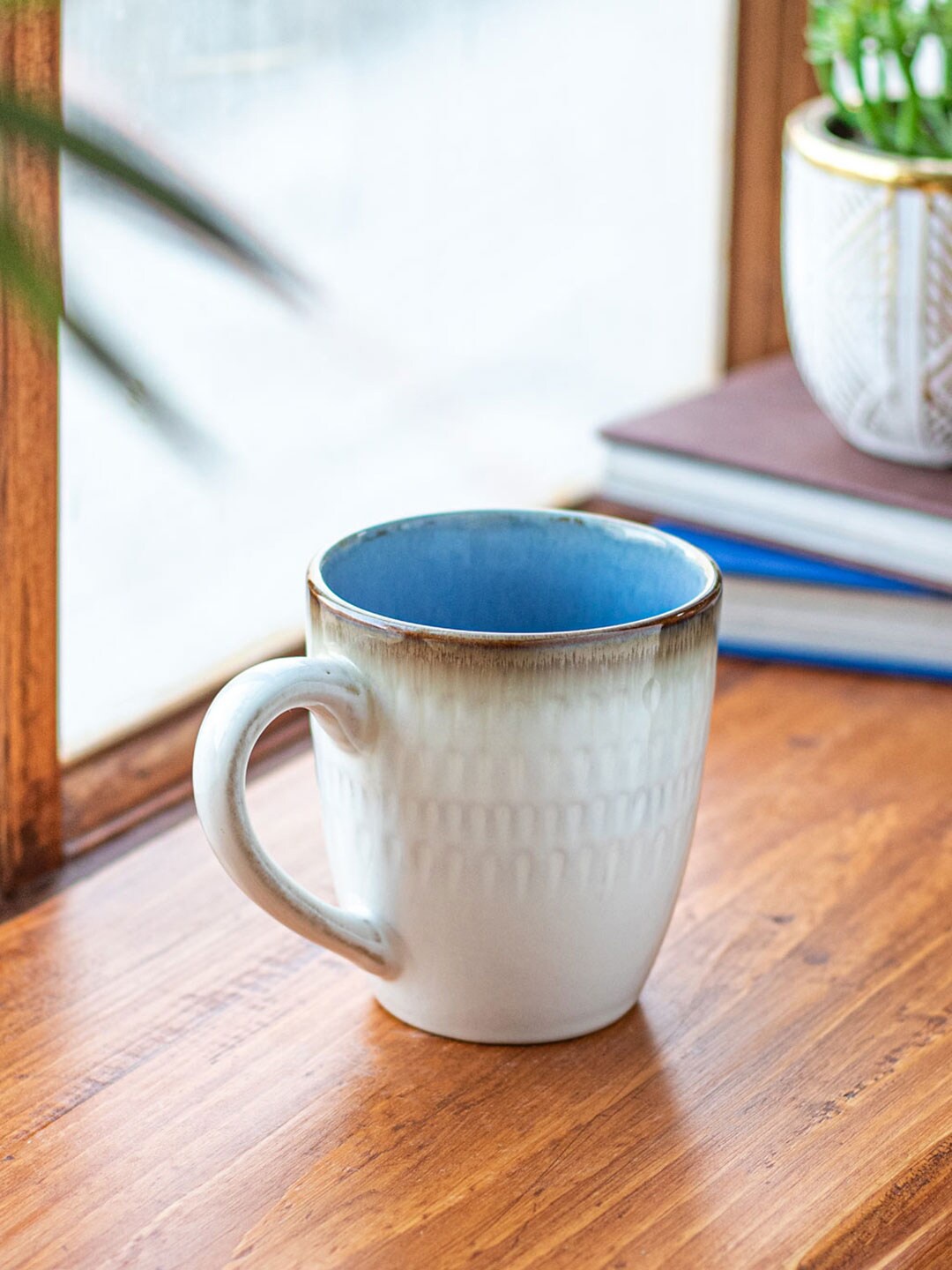

THEDECORKART Chevron White & Brown Dishwasher Safe Ceramic Coffee Mug 300 ml