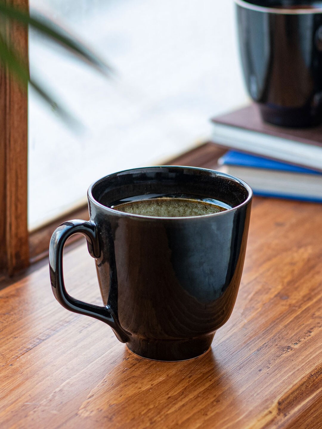 

THEDECORKART Cobalt Black Dishwasher Safe Ceramic Glossy Coffee Mug 300 ml