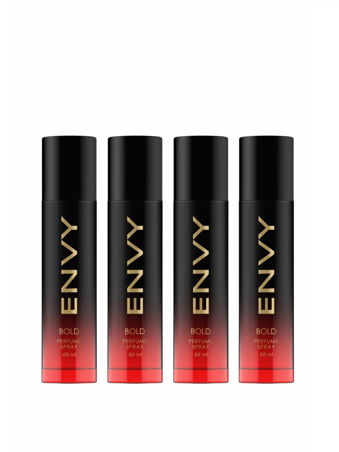 

Envy Men Set of 4 Long Lasting Bold Perfume Spray - 60 ml Each, Black