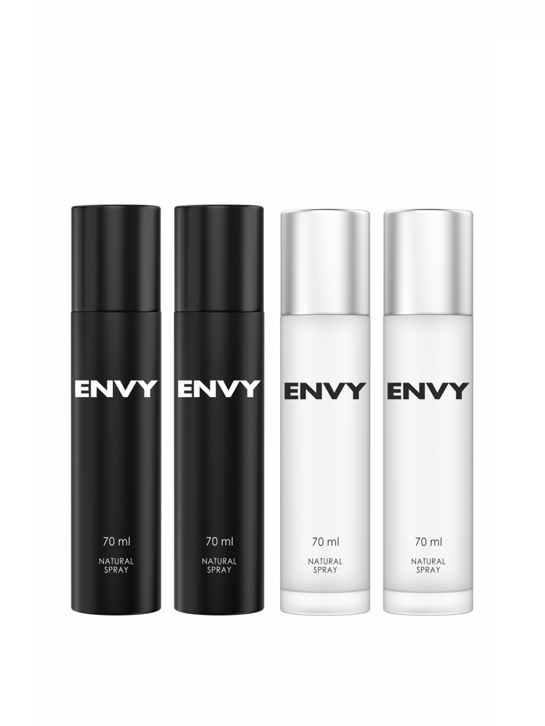 

Envy Set of 2 Men & 2 Women Long Lasting Natural Sprays - 70 ml Each, Black