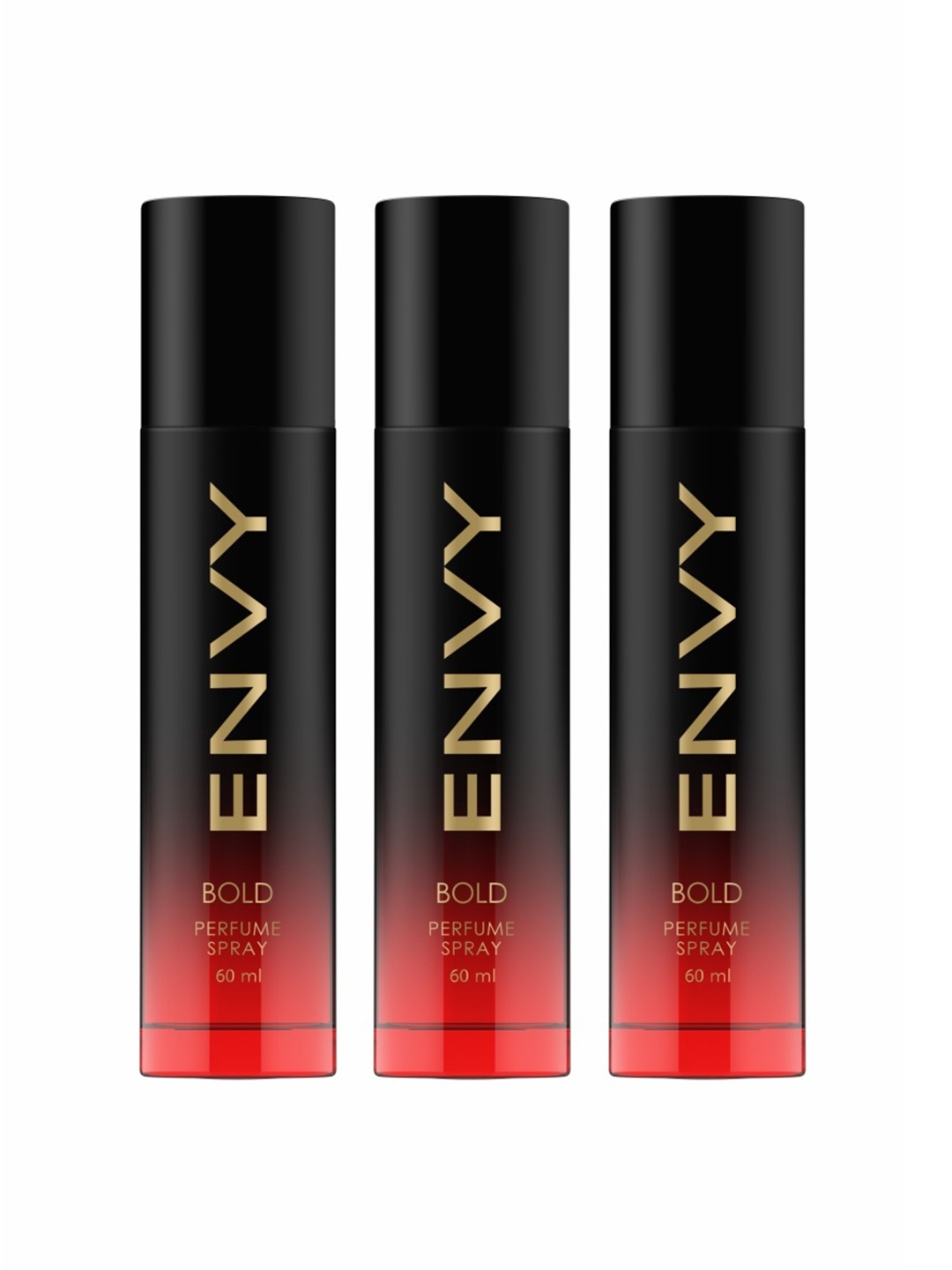 Envy Men Set of 3 Long Lasting Bold Perfume Spray - 60 ml Each, Black