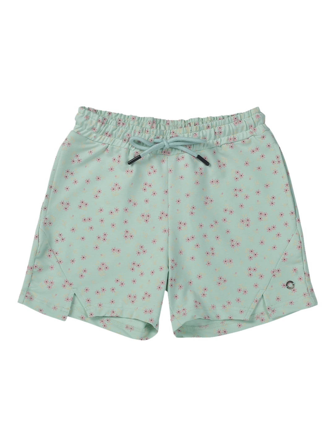 

Gini and Jony Infants Girls Floral Printed Cotton Shorts, Sea green