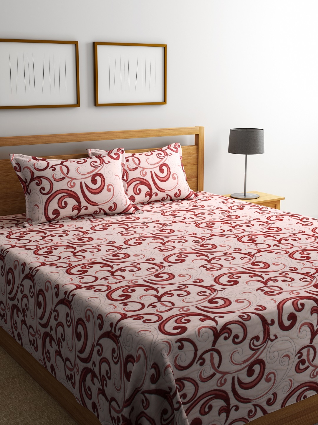 

ROMEE Red & Maroon Polycotton Reversible Double Bed Cover