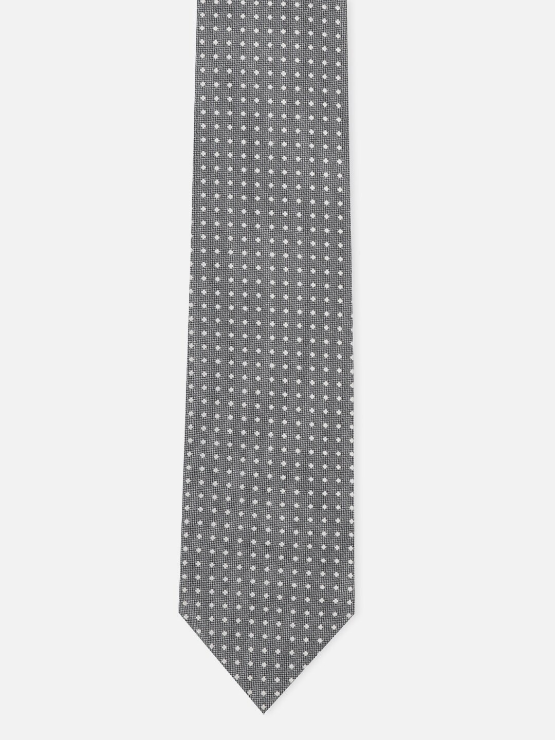 

Peter England Men Woven Design Broad Tie, Grey