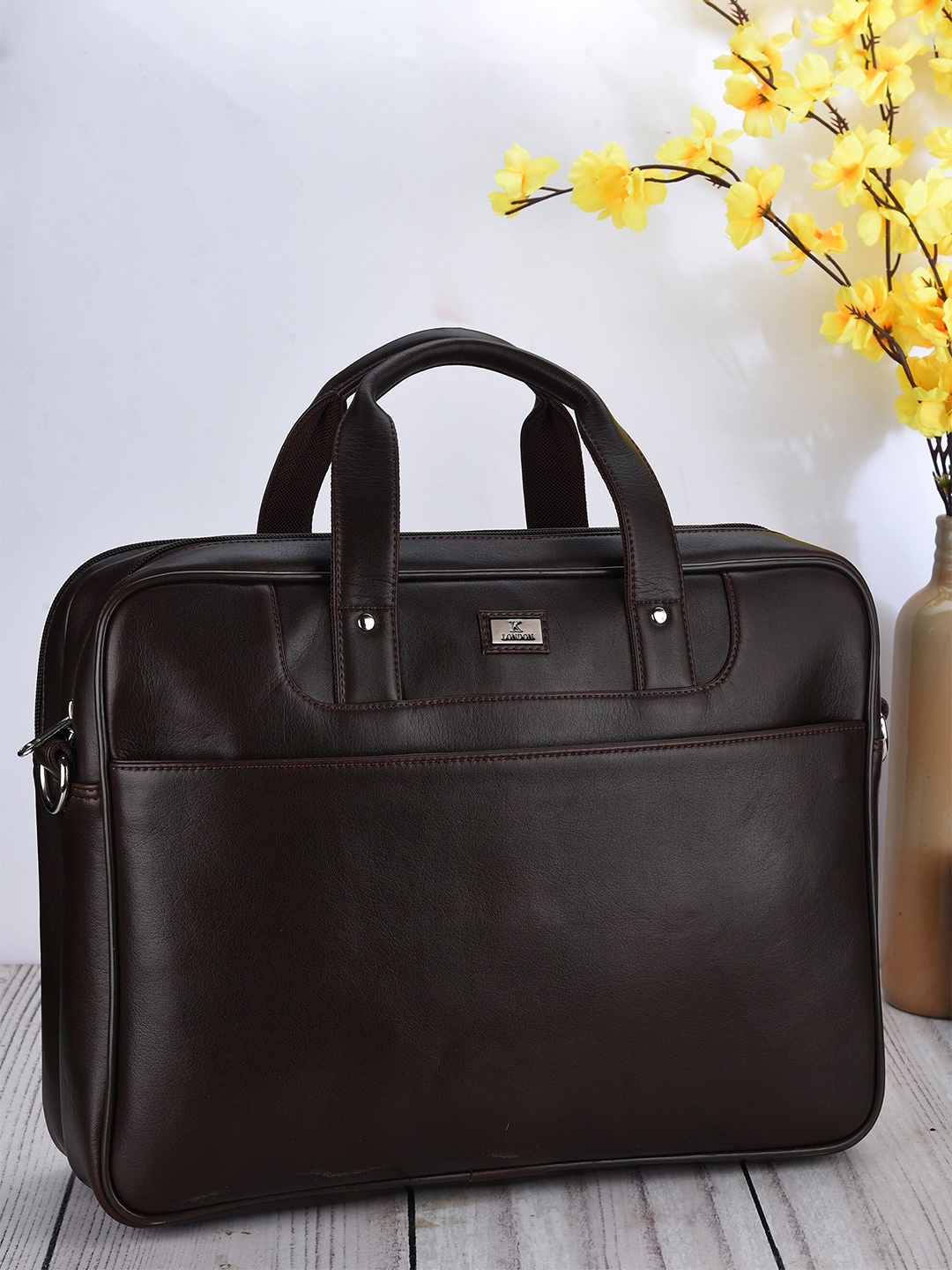 

K London Solid Messenger Bag, Coffee brown