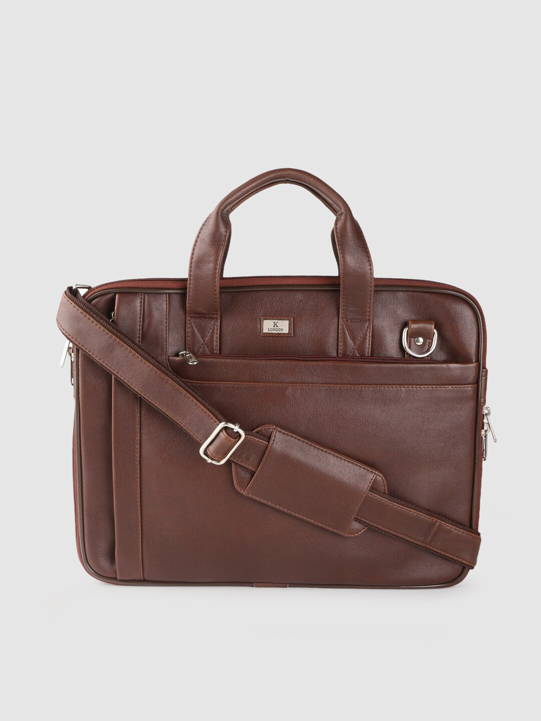 

K London Textured Laptop Bag, Brown