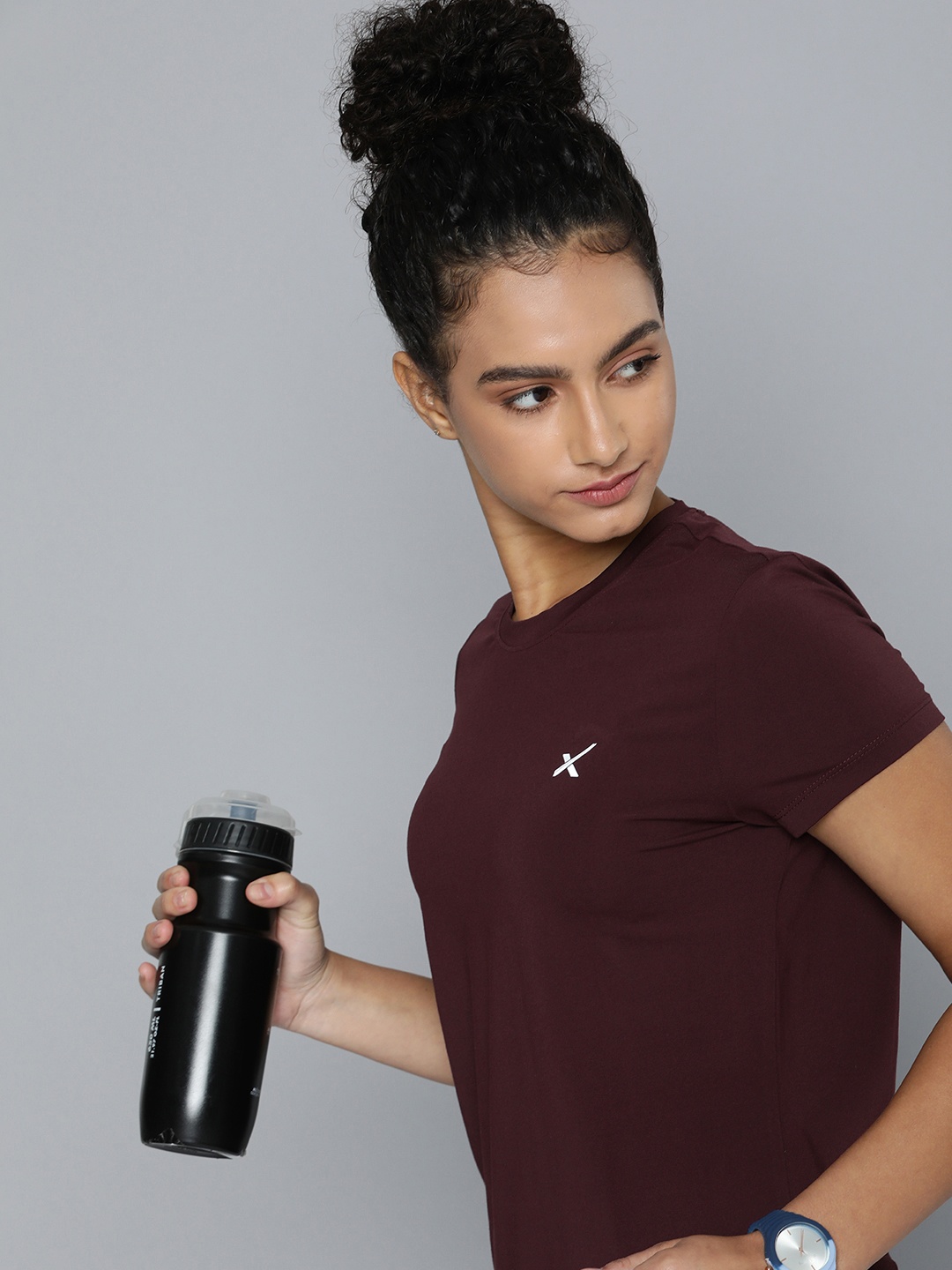 

HRX by Hrithik Roshan Women Rapid-Dry Running T-shirt, Maroon