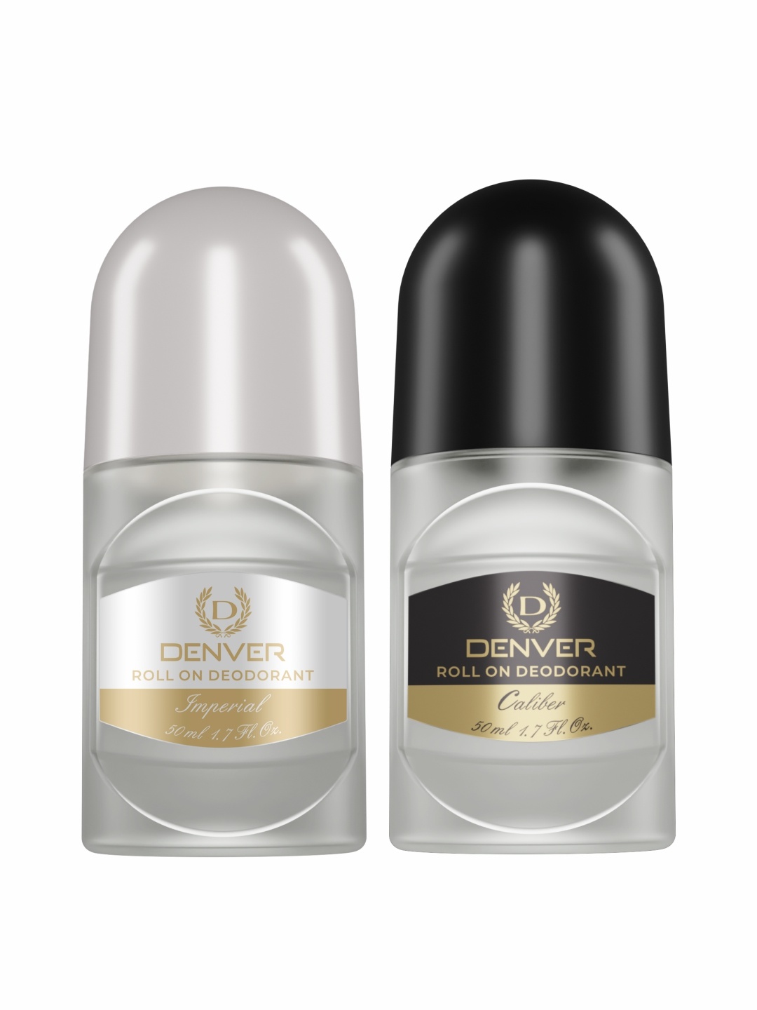 

Denver Men Set of Imperial & Caliber Roll-On Deodorants- 50 ml Each, White