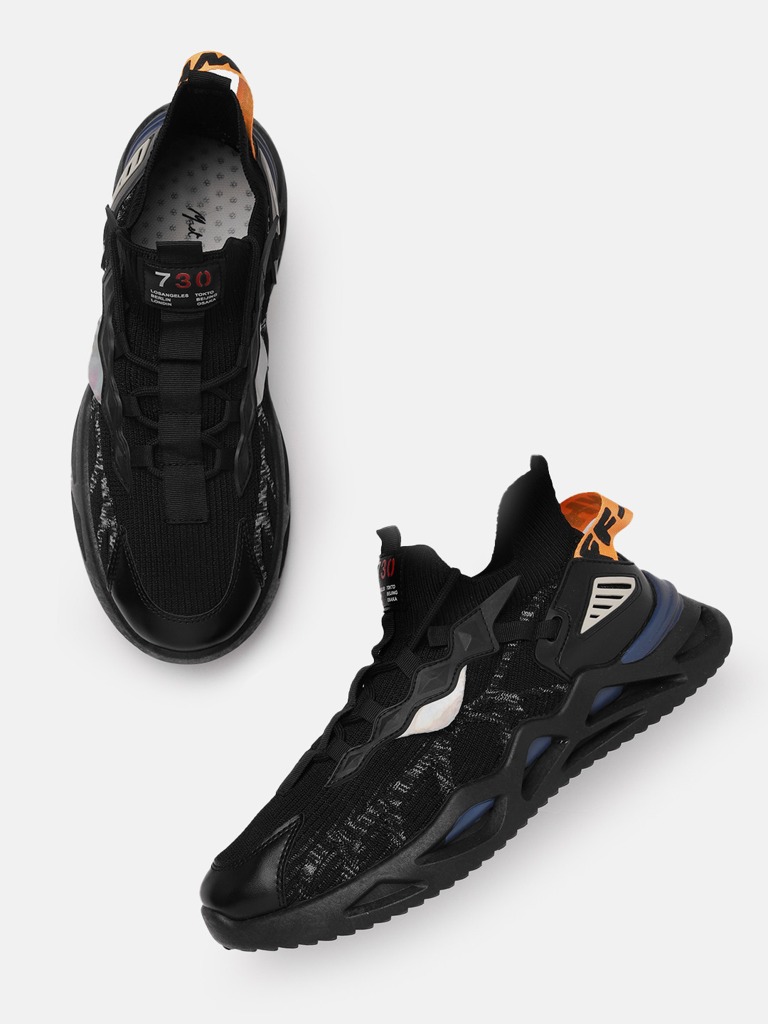 

Mast & Harbour Men Lace-Up Textured Sneakers, Black