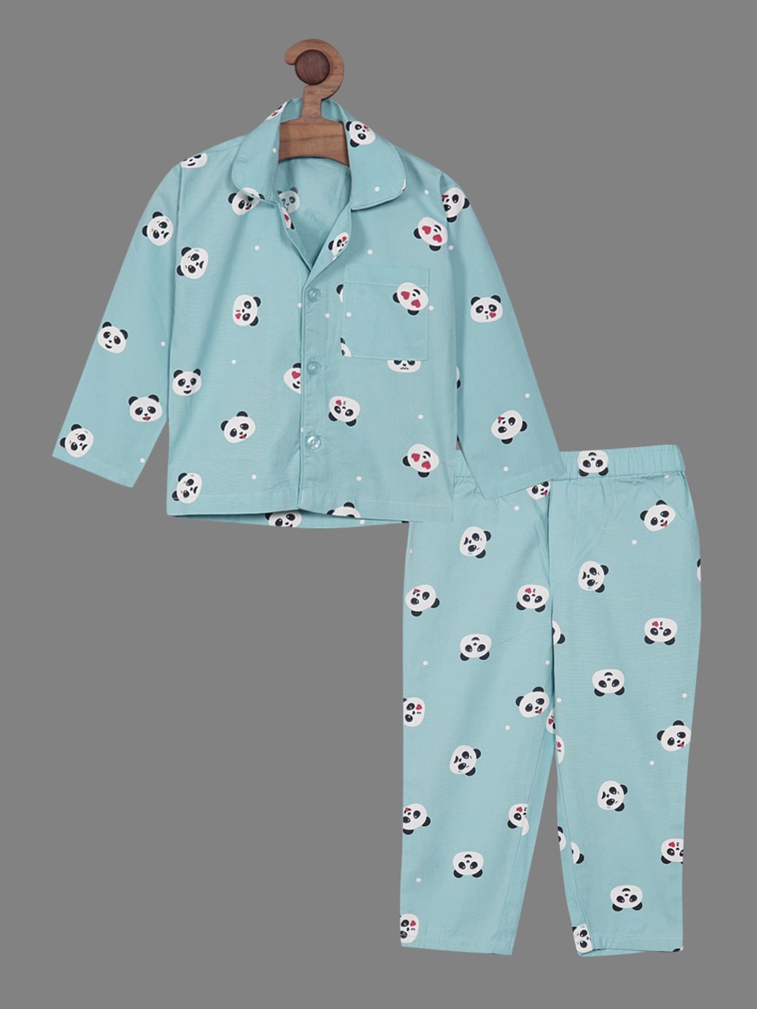 

RIKIDOOS Boys Conversational Printed Pure Cotton Night Suit, Blue