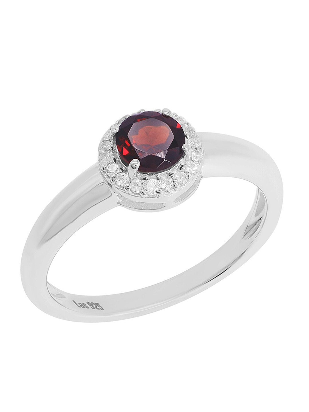 

LA SOULA 925 Sterling Silver Garnet Finger Ring, Red