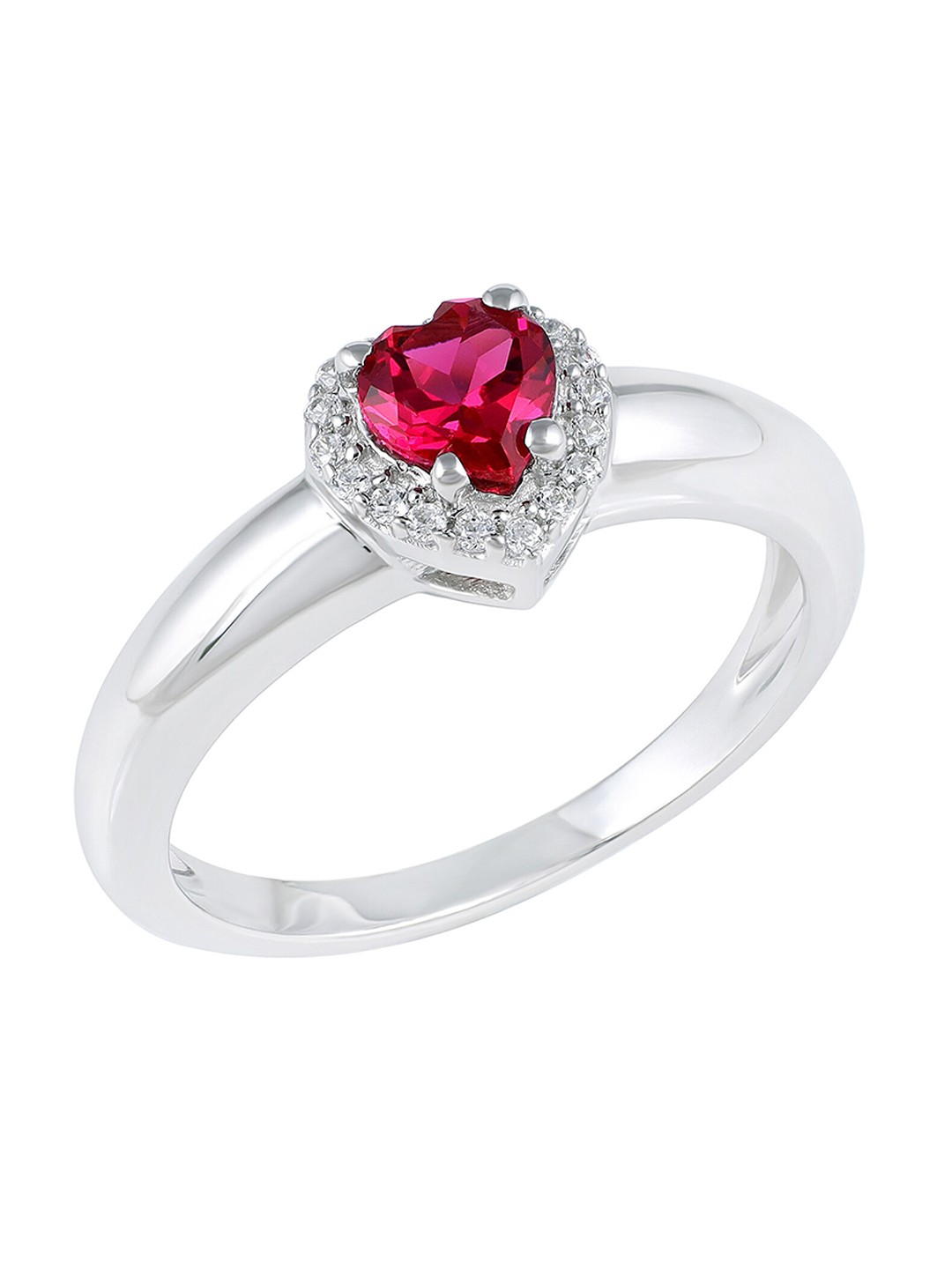 

LA SOULA 92.5 Sterling Silver Brazil Ruby-Studded Finger Ring, Red