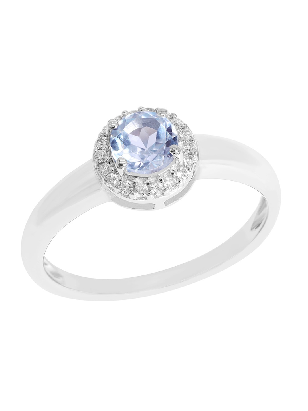 

LA SOULA 925 Sterling Silver Stone Studded Topaz Finger Ring, Blue