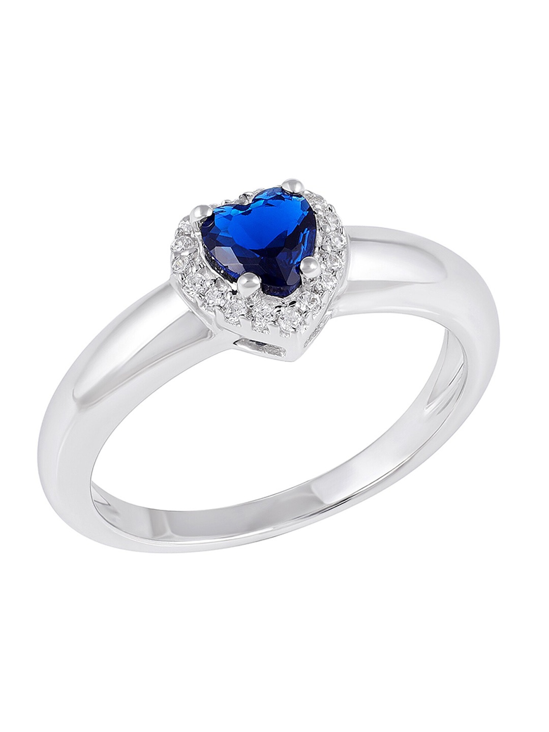 

LA SOULA 925 Strerling Silver Stone Studded Sapphire Finger Ring, Blue