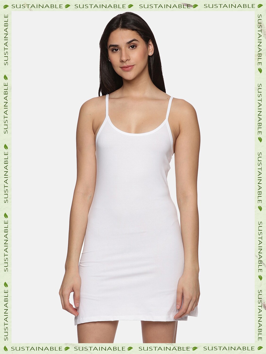 

HERE&NOW Non-Padded Side Slits Pure Fairtrade Cotton Camisole, White