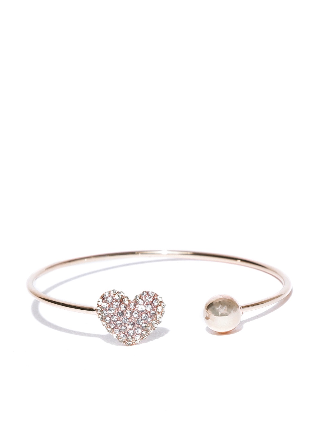 

Jewels Galaxy Rose Gold-Plated Stone-Studded Cuff Bracelet