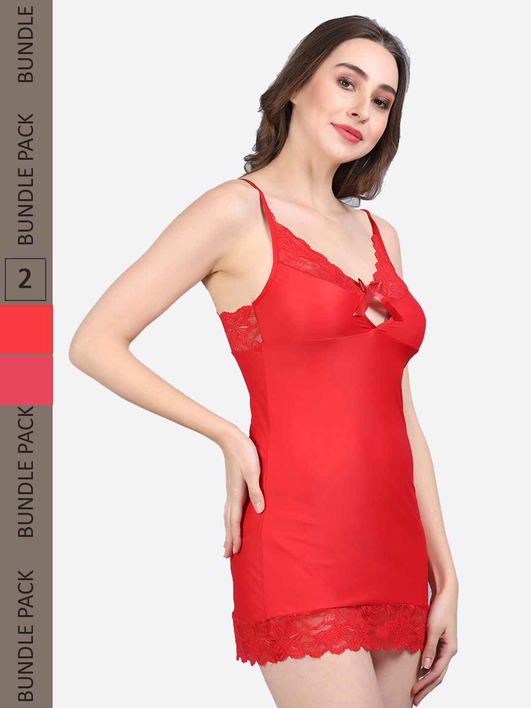 

Fleurt Pack Of 2 Shoulder Straps Baby Doll, Red