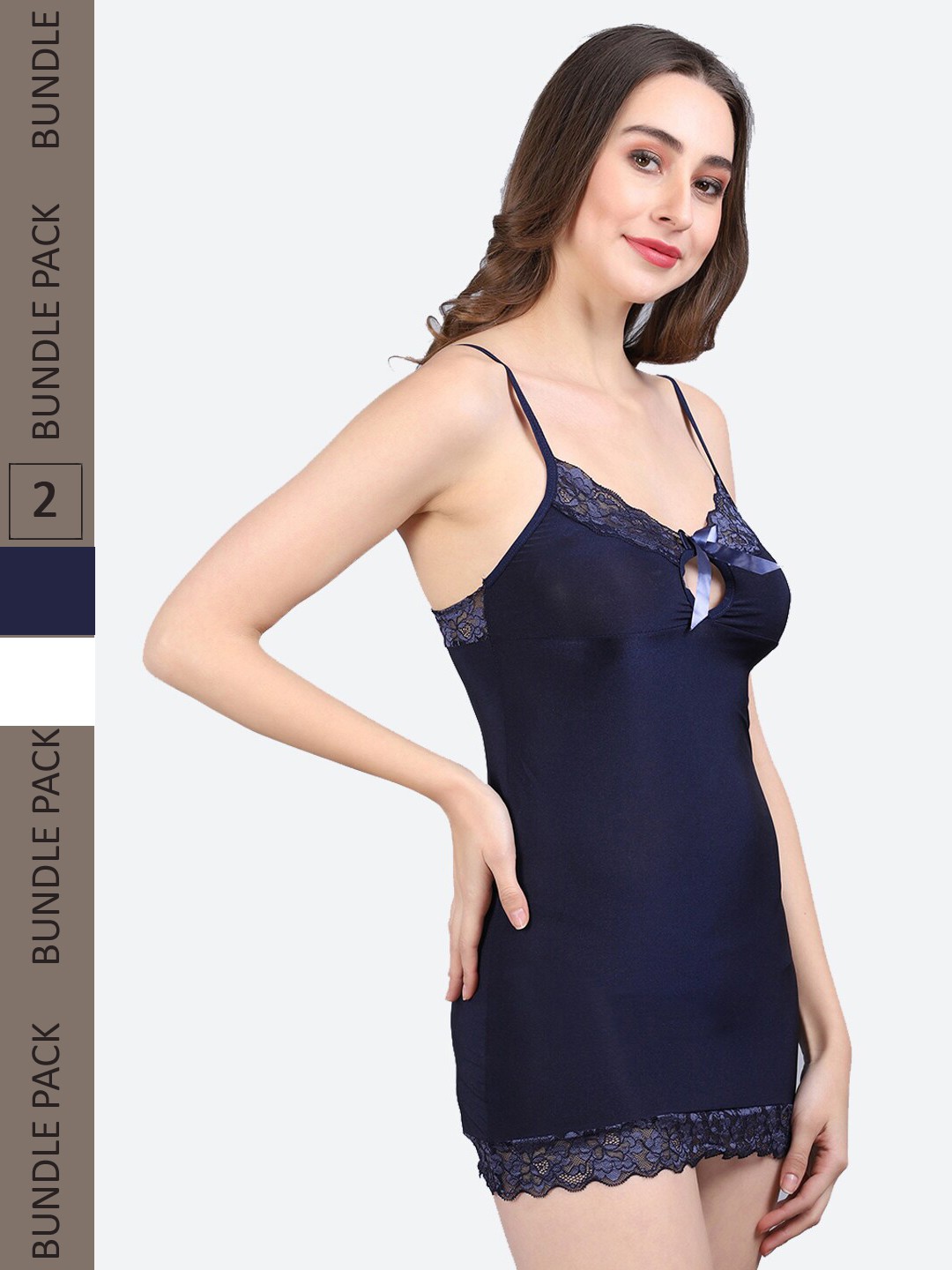 

Fleurt Pack Of 2 Shoulder Strap Baby Doll, Navy blue