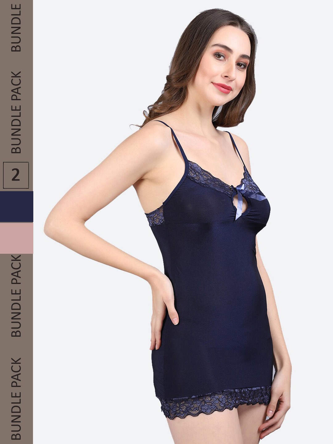 

Fleurt Pack Of 2 Shoulder Strap Baby Doll, Navy blue