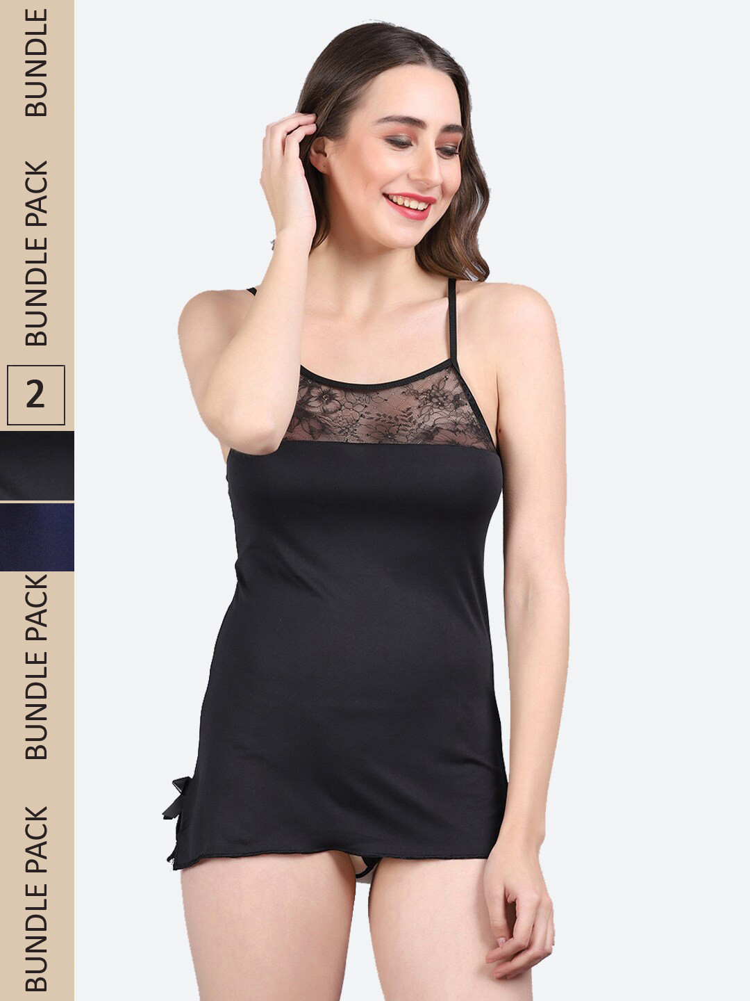 

Fleurt Pack Of 2 Shoulder Straps Baby Doll, Navy blue