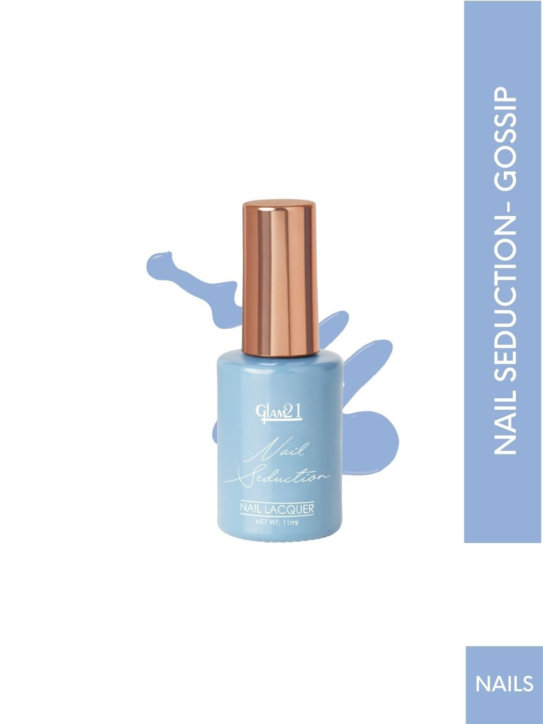 

GLAM21 Nail Seduction Long Lasting Glossy Finish Nail Polish 11 ml - Gossip 21, Blue