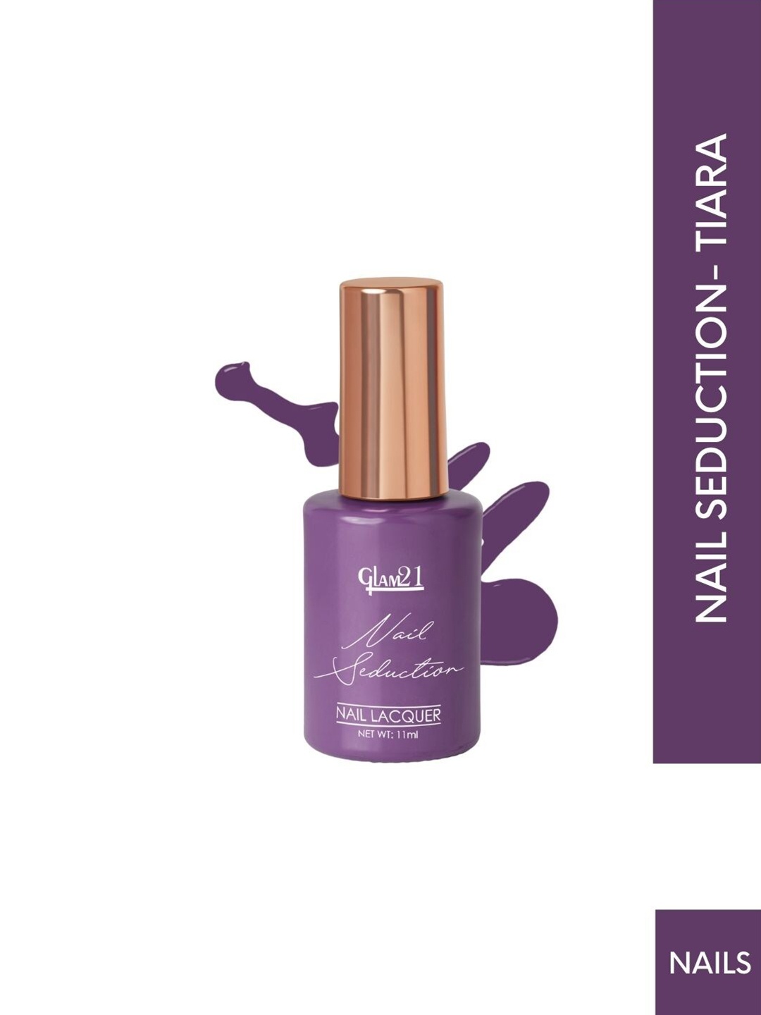 

GLAM21 Nail Seduction Long Lasting & Glossy Finish Nail Polish - 11 ml - Tiara 23, Violet