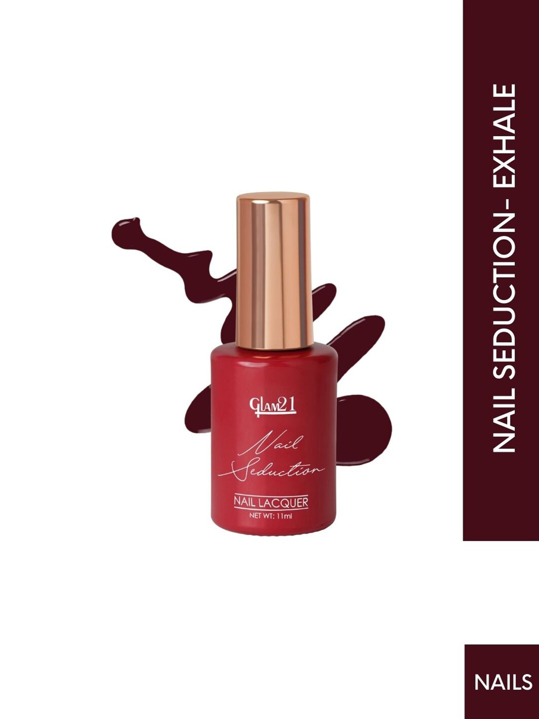 

GLAM21 Nail Seduction Long-Lasting Glossy Nail Polish 11ml- Exhale 06, Brown