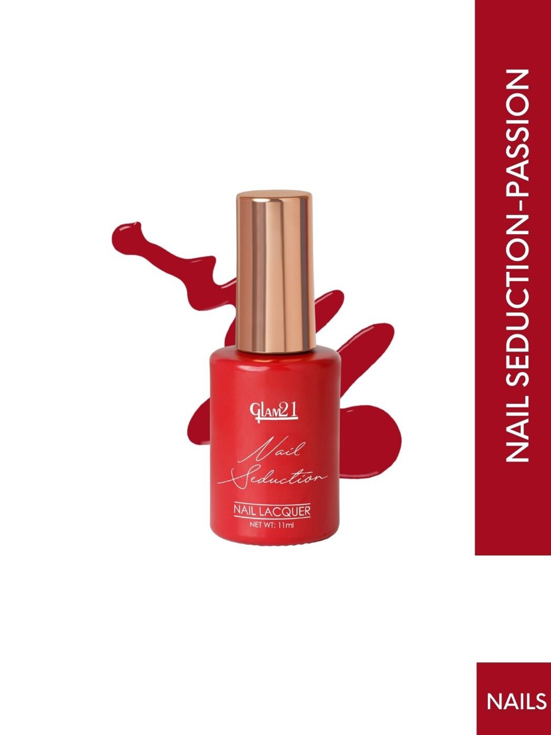 

GLAM21 Nail Seduction Long Lasting & Glossy Finish Nail Polish - 11 ml - Passion 05, Red