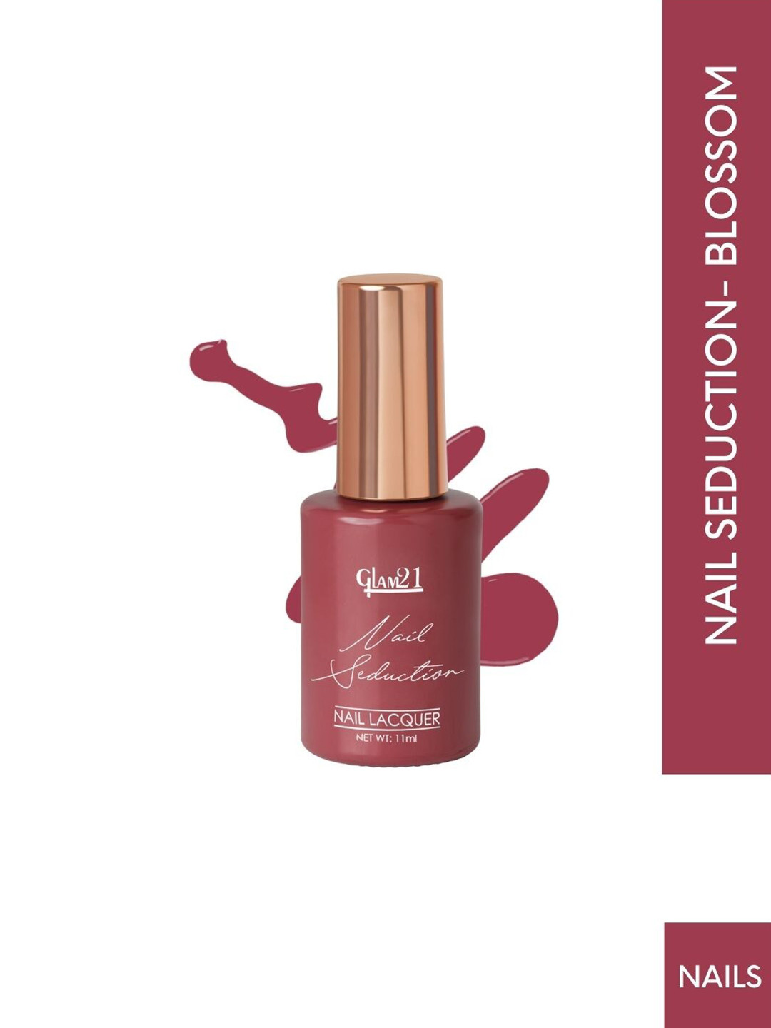

GLAM21 Nail Seduction Long Lasting Glossy Finish Nail Polish 11 ml - Blossom 12, Pink