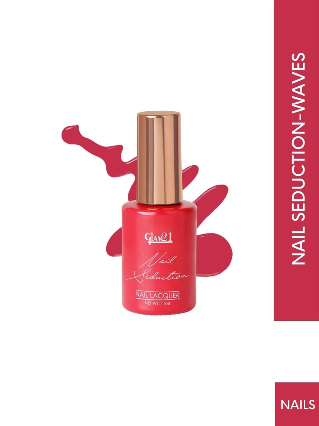 

GLAM21 Nail Seduction Long-Lasting Glossy Nail Polish 11ml- Waves 03, Red