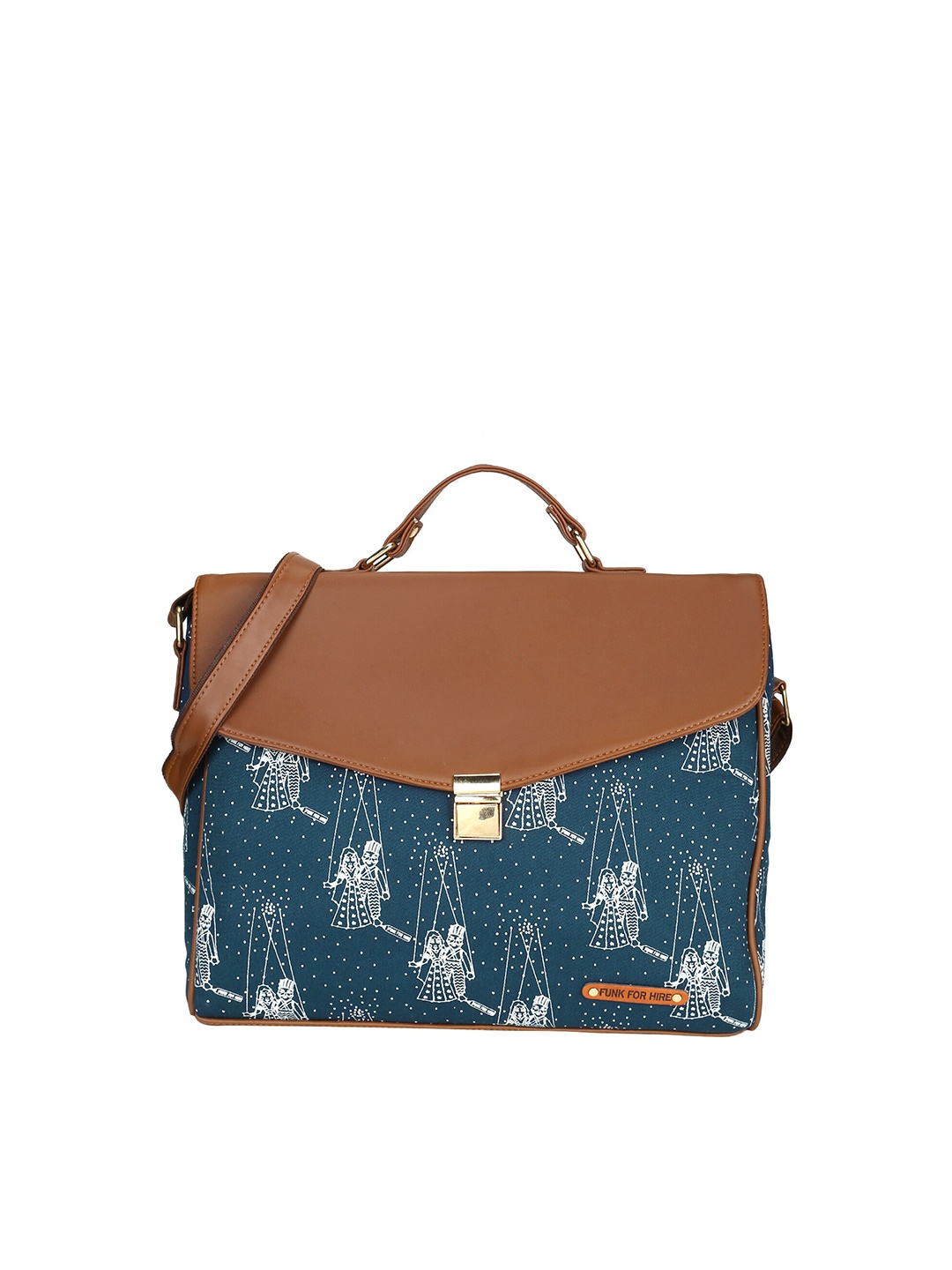 Funk For Hire Women Printed PU Laptop Bag, Green