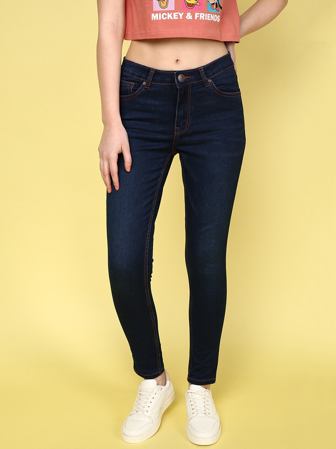 

JUNEBERRY Women Original Skinny Fit Clean Look Stretchable Jeans, Blue